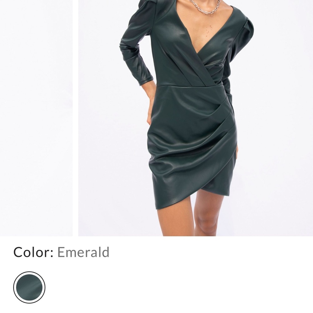 SAYLOR Tallulah Mini Dress Green Ruched Puff Sleeve Cocktail Dress